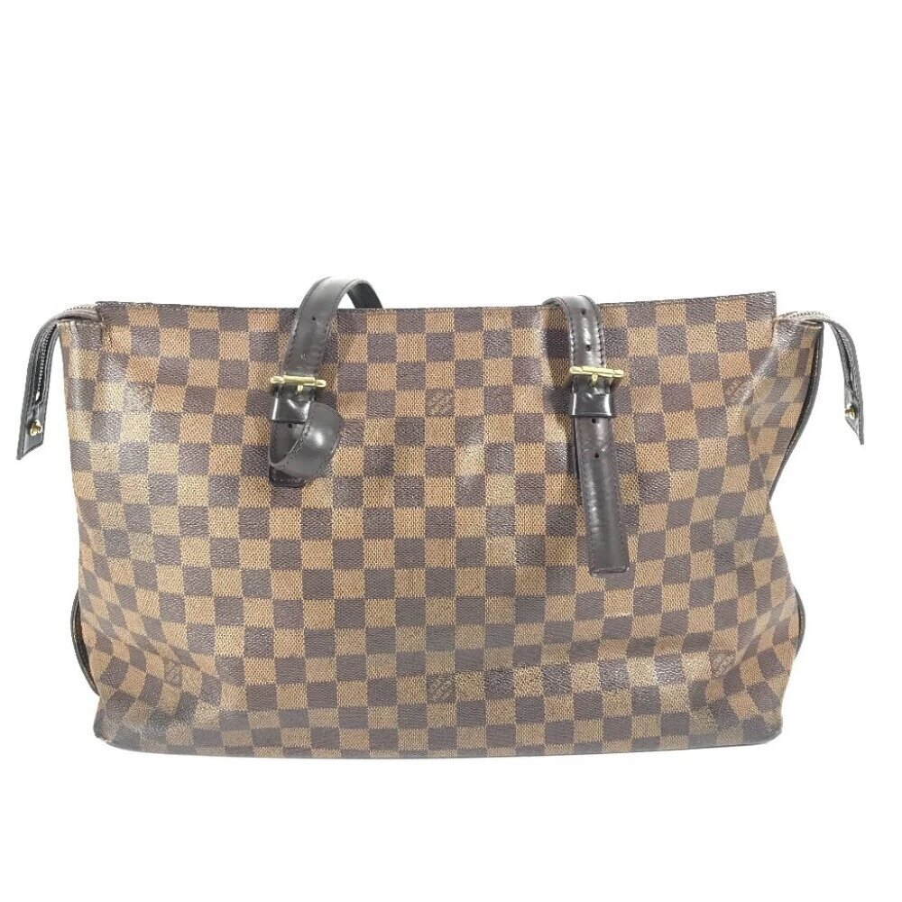 LOUIS VUITTON Damier Chelsea Tote Bag Shoulder Bag Canvas Ebene Brown - Picture 2 of 16